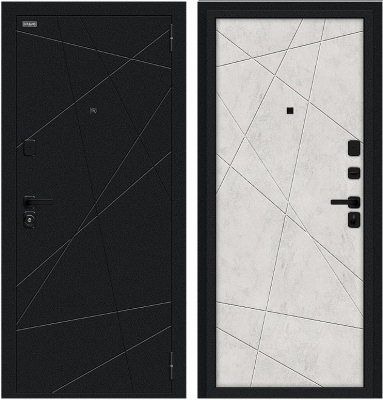 Дверь Браво Граффити-5/SBlack Букле черное/Look Art