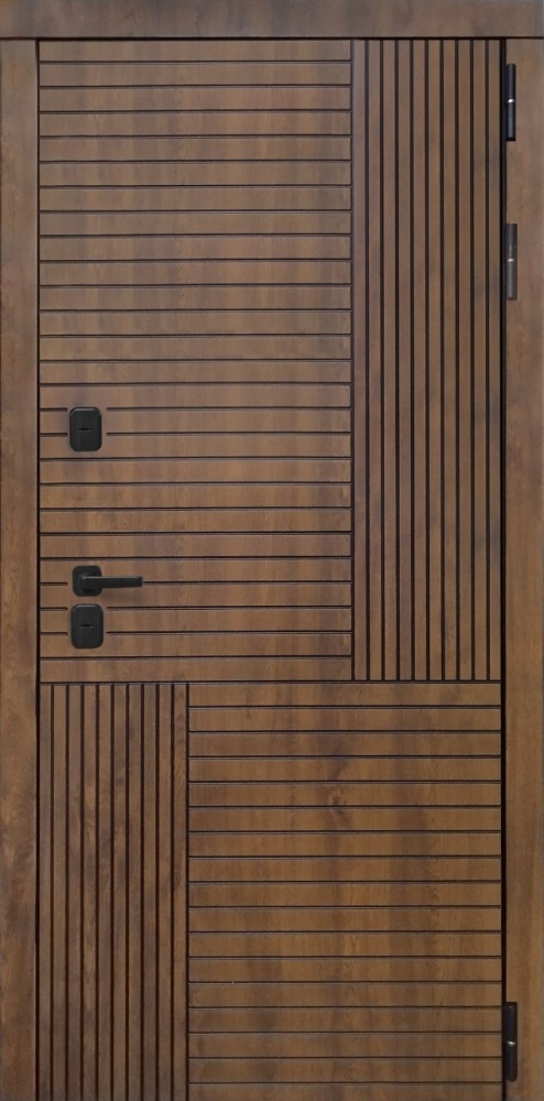 Входная дверь ДвериПРО Авеста Без фрезеровки Дуб арктик горизонт DPRO195662 внешняя сторона